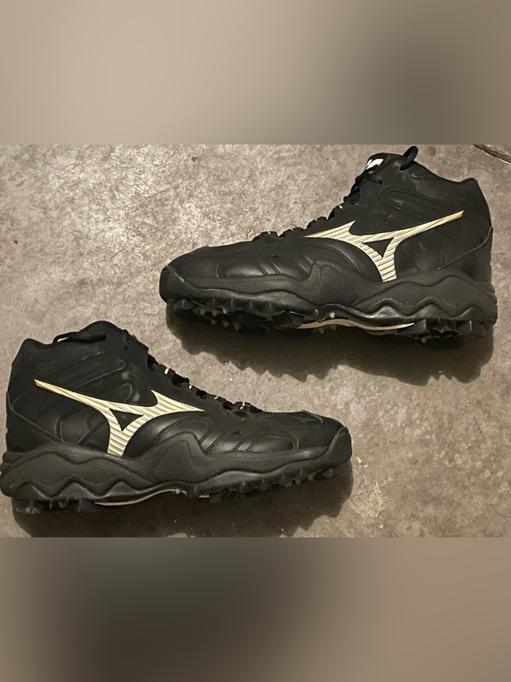 Mizuno 9 Spike Premier Mid Baseball Cleats Mens 14 Black New